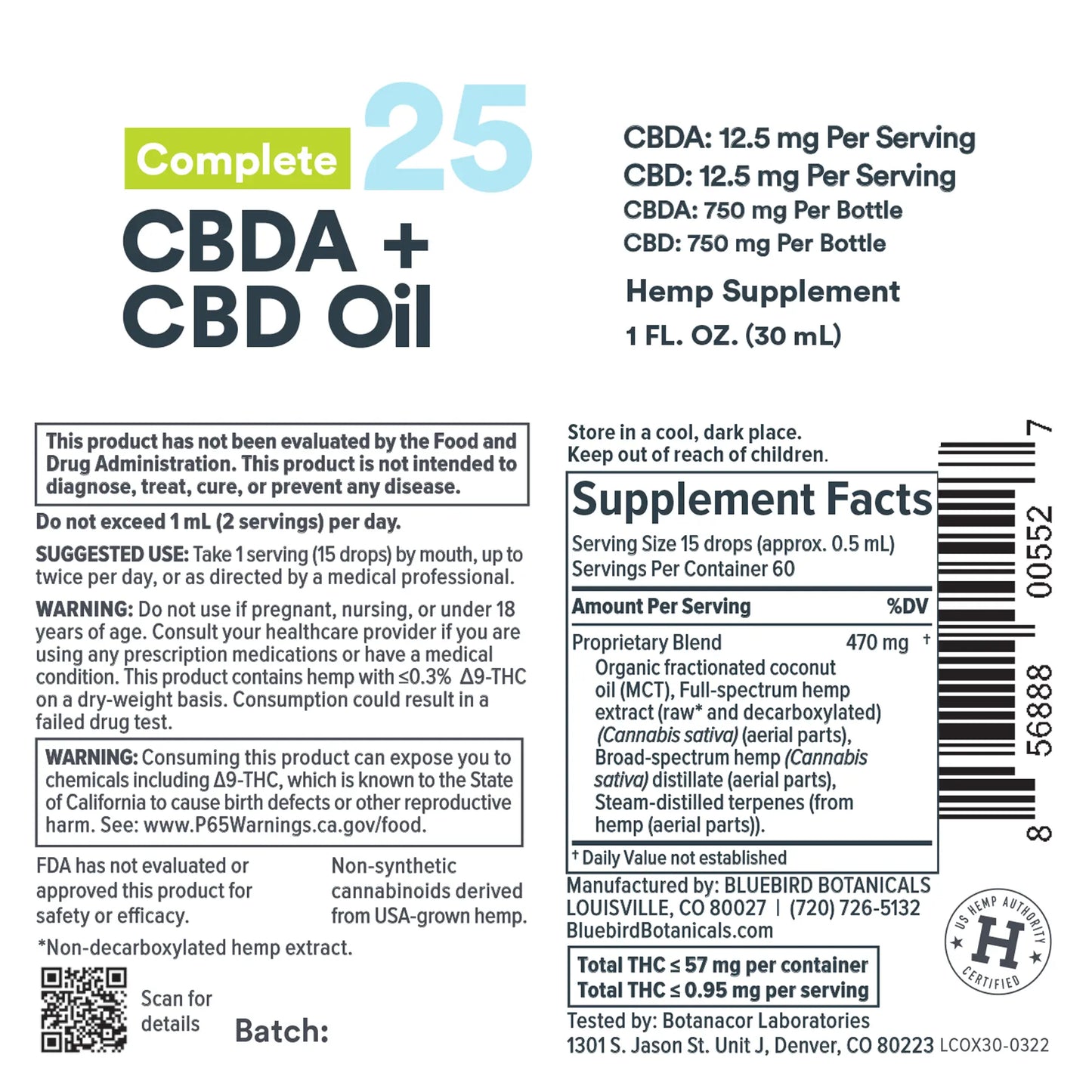 Complete CBDA+CBD Oil | Extra Strength