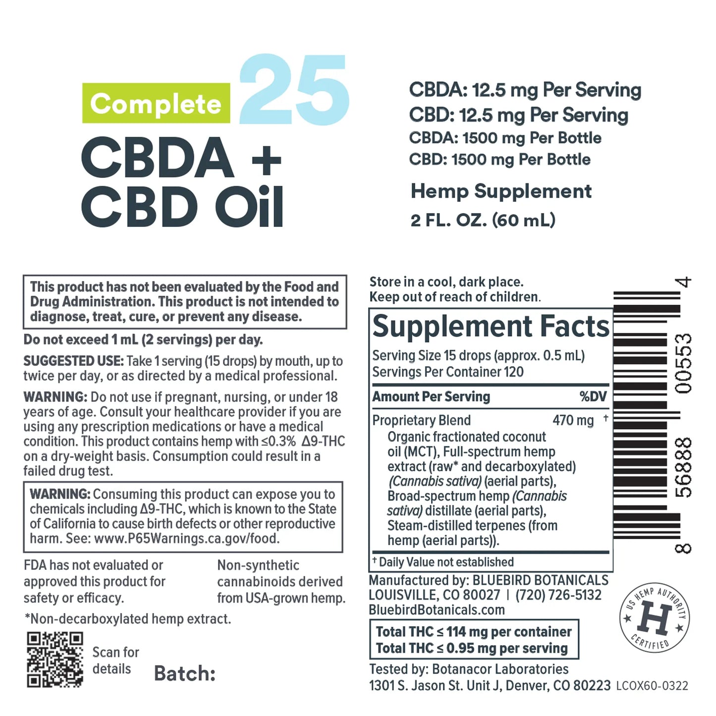 Complete CBDA+CBD Oil | Extra Strength