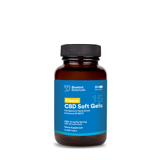 Classic CBD Oil Soft Gels Concentrated CBD Capsules Bluebird Botanicals 30 count - $29.95