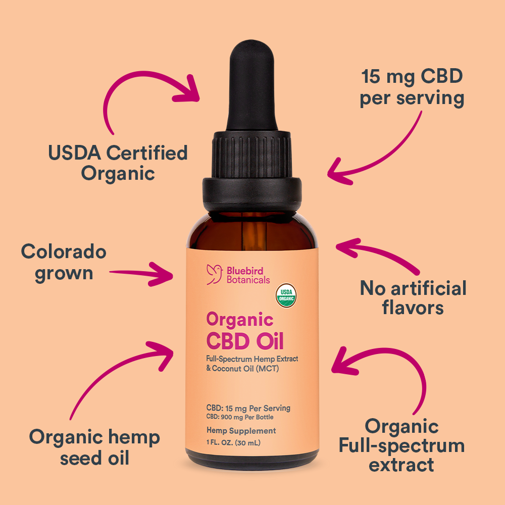 Organic CBD Oil Hemp Extract Oil Bluebird Botanicals