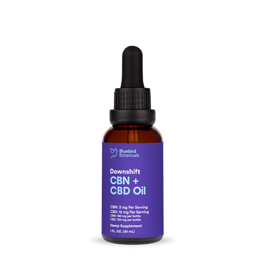 Downshift CBN + CBD Oil for Sleep 1 oz. $44.95 Bluebird Botanicals