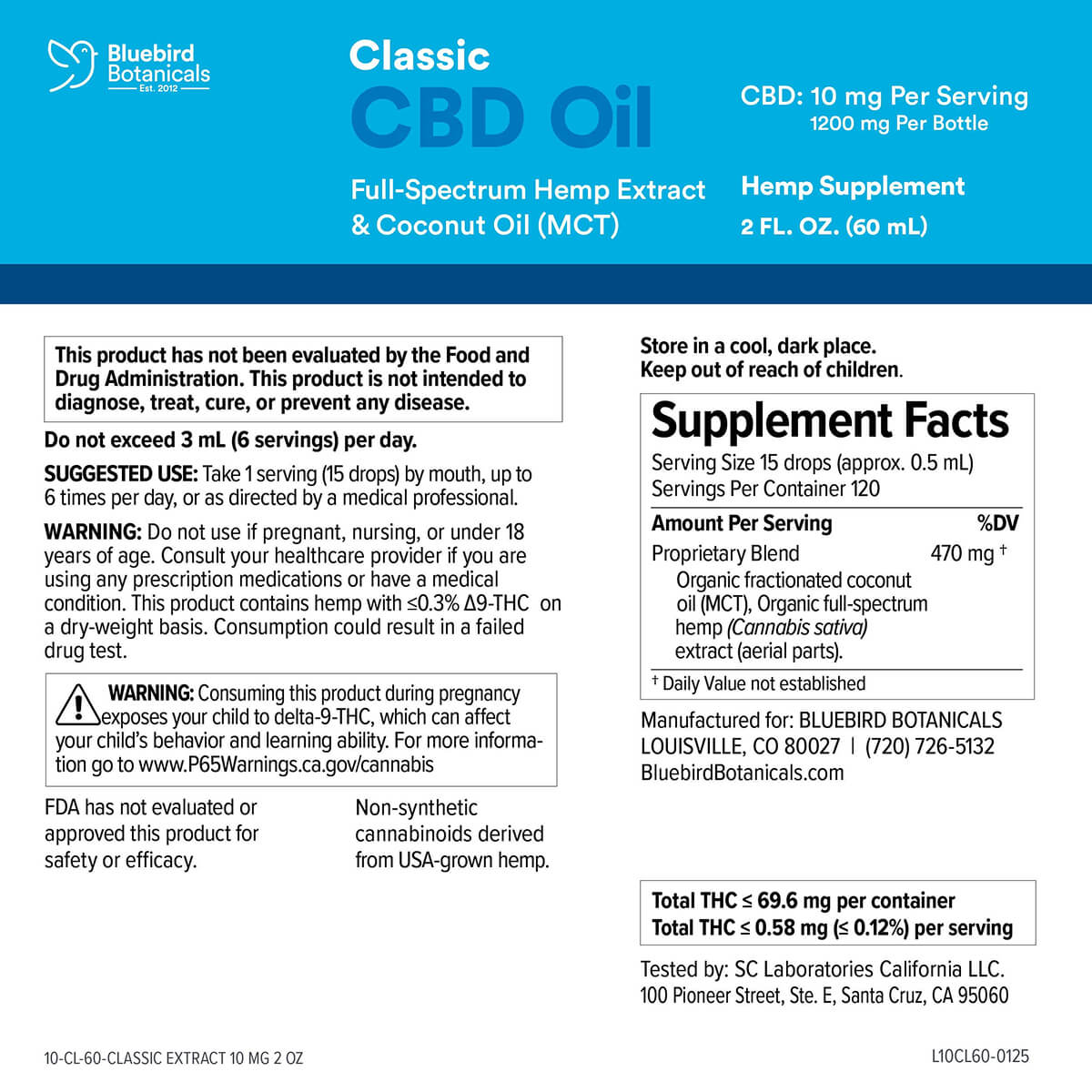 Classic CBD Oil | 10 mg & 25 mg CBD Tincture
