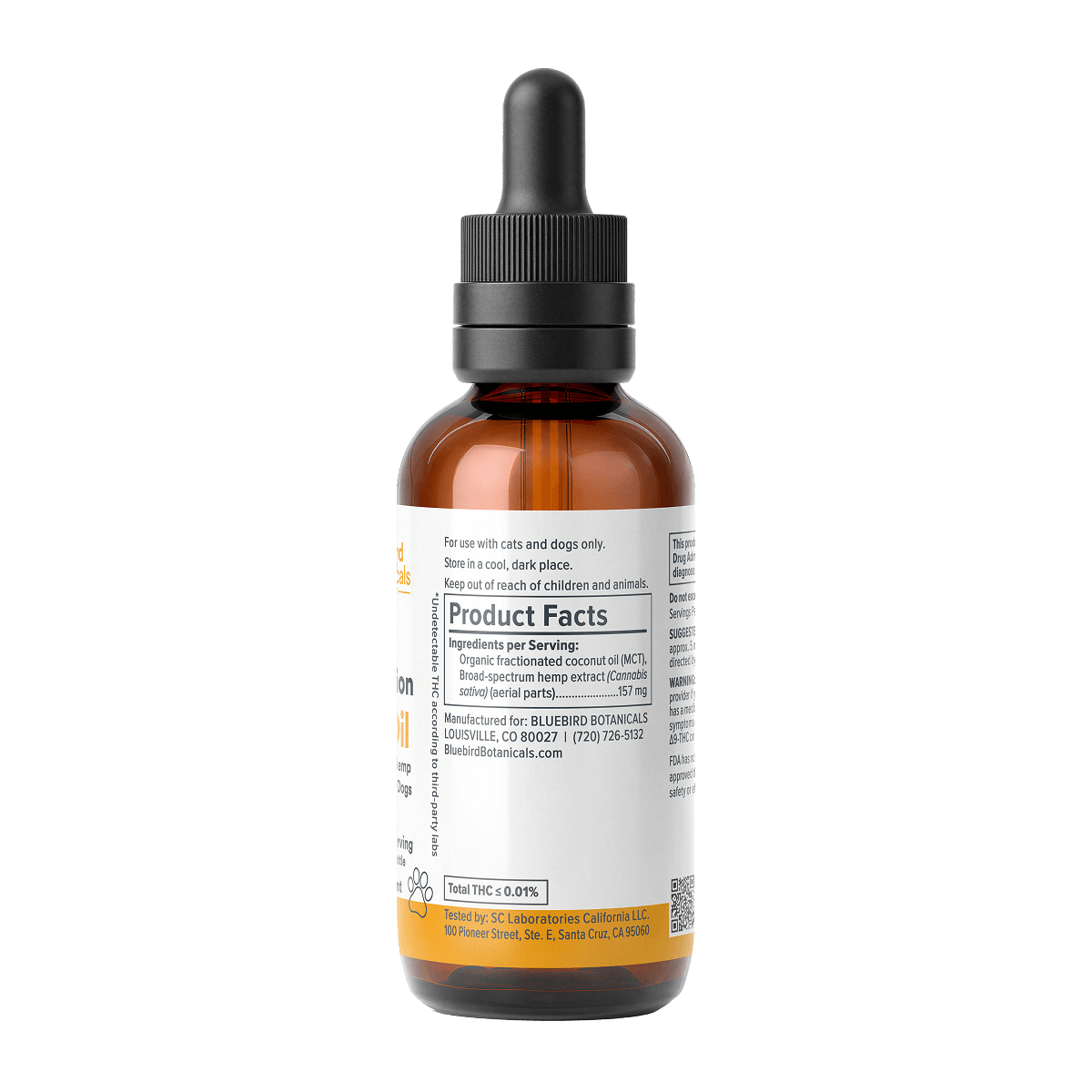 CBD Oil dropper for Pets Bluebird Botanicals