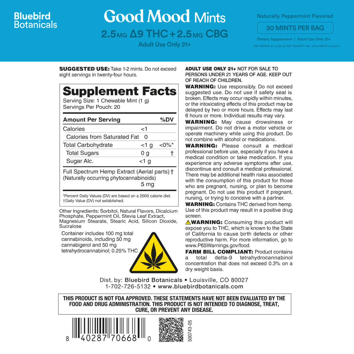 Good Mood Mints – Delta-9 THC + CBG Microdose Mints