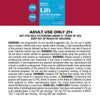 A square product information card for Bluebird CBD Lift Tropical Punch Delta THC Gummies. The top features a dark red header with a blue circular logo, and the rest of the card is white with black warning text detailing adult use only, warnings, and product contents.; Flavor: Tropical Punch;