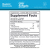 Supplement facts and ingredients for Bluebird Botanicals 100 mg Broad Spectrum CBD Softgels.; Strength: 100 mg;