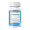 A white plastic bottle of dietary supplements with a ribbed white cap, showing the back label with a blue border and 'Supplement Facts' panel. The label includes product details and a disclaimer at the bottom.; Strength: 100 mg;