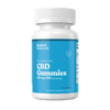 A white plastic bottle of Bluebird Botanicals CBD Gummies with a bright blue label, shown on a clean white background.; Strength: 100 mg;