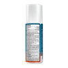 A white plastic bottle of Dual Action Roll On shown from the back, displaying the detailed ingredient facts label on a clean white background.