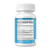 A white plastic bottle of dietary supplements with a ribbed white cap, showing the back label with a blue border and 'Supplement Facts' panel. The label includes product details and a disclaimer at the bottom.; Strength: 50 mg;