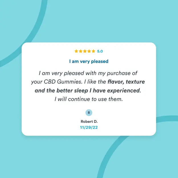 Featured review of CBD Gummies customer