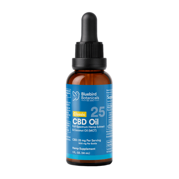 Classic CBD Oil | 10 mg & 25 mg CBD Tincture – Bluebird Botanicals