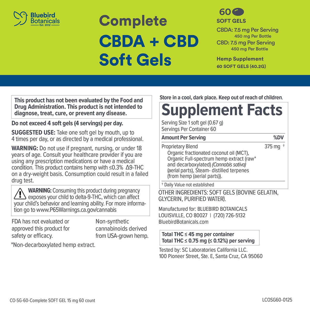 Complete CBDA + CBD Oil Soft Gels
