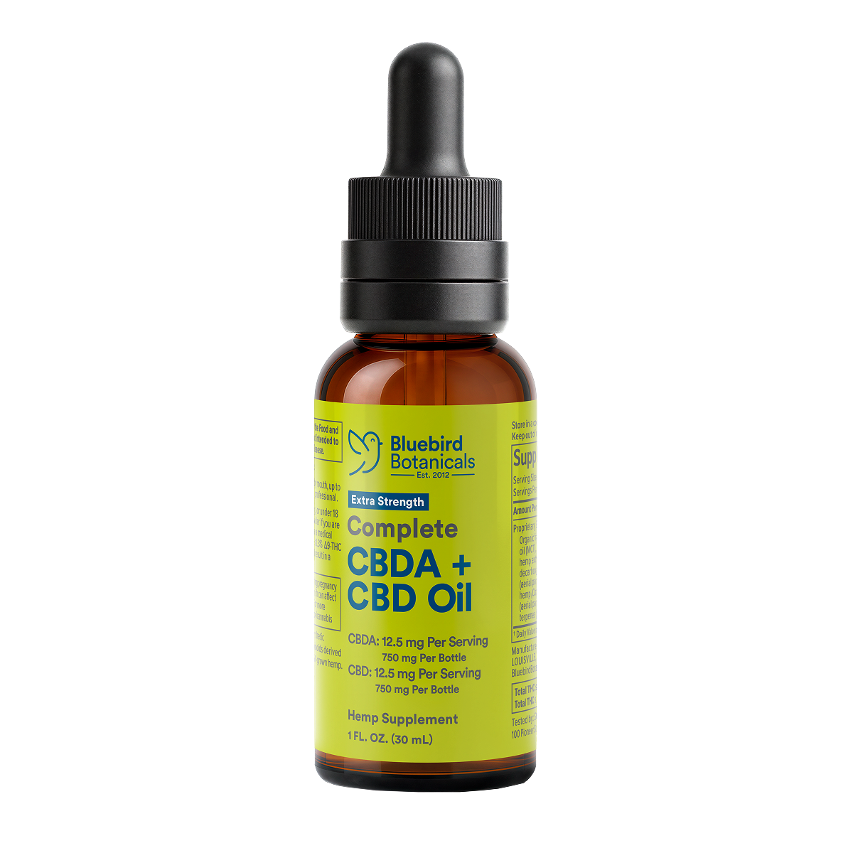 Complete CBDA + CBD Oil (25 mg/serving)  Bluebird Botanicals