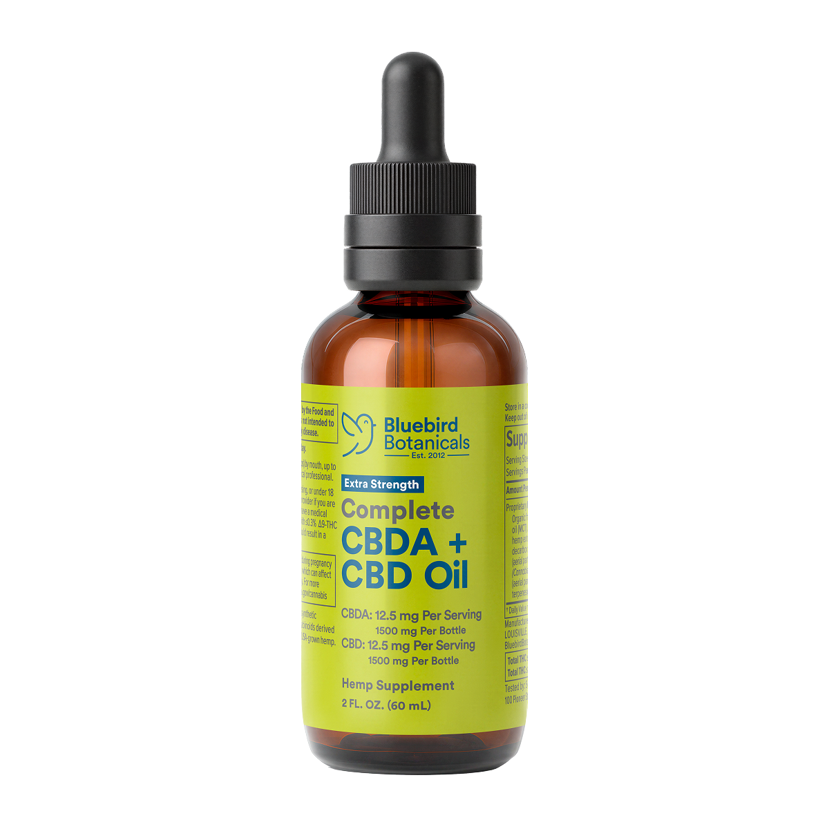 Complete CBDA + CBD Oil 60mL (25 mg/serving)  Bluebird Botanicals