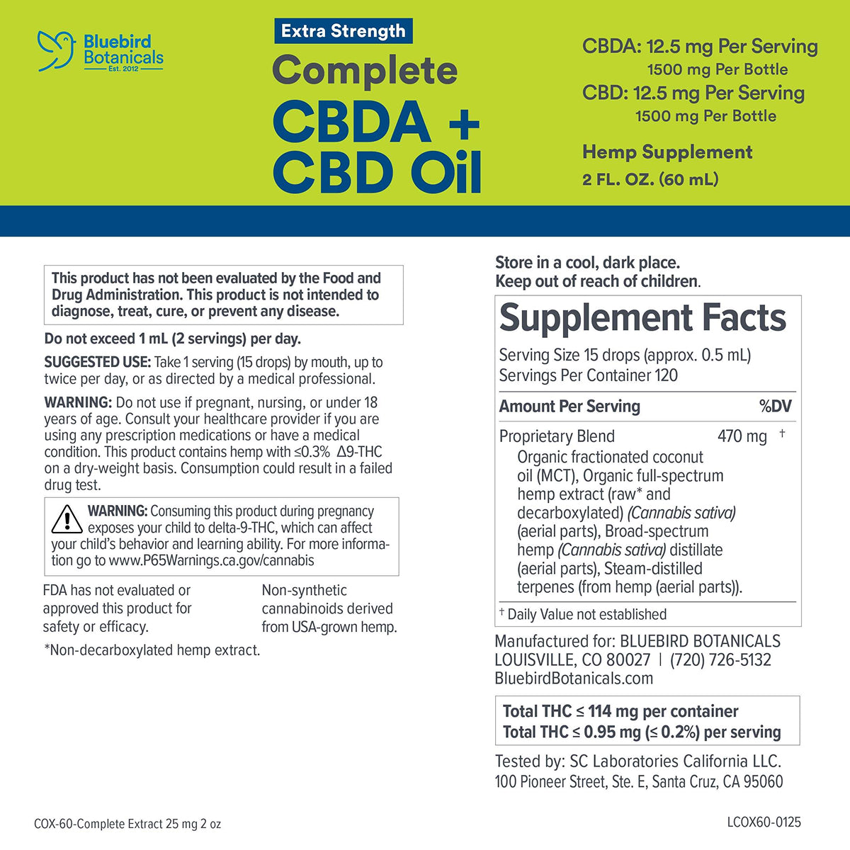 Complete CBDA + CBD Oil | 10 mg & 25 mg Tinctures