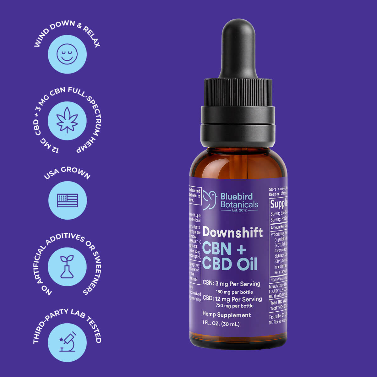 Downshift CBN + CBD Oil – Bluebird Botanicals