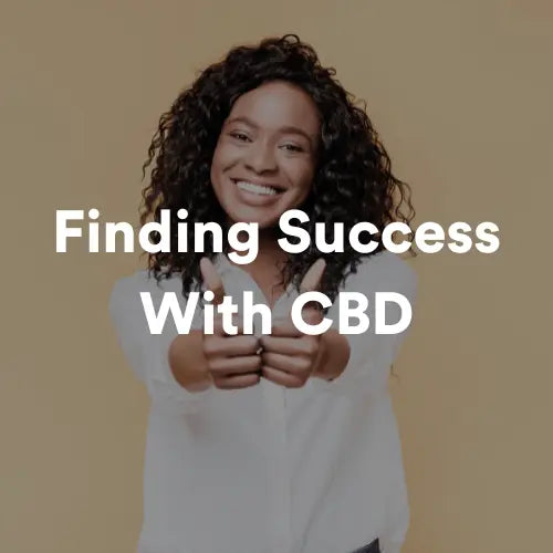 Happy woman finding success with CBD