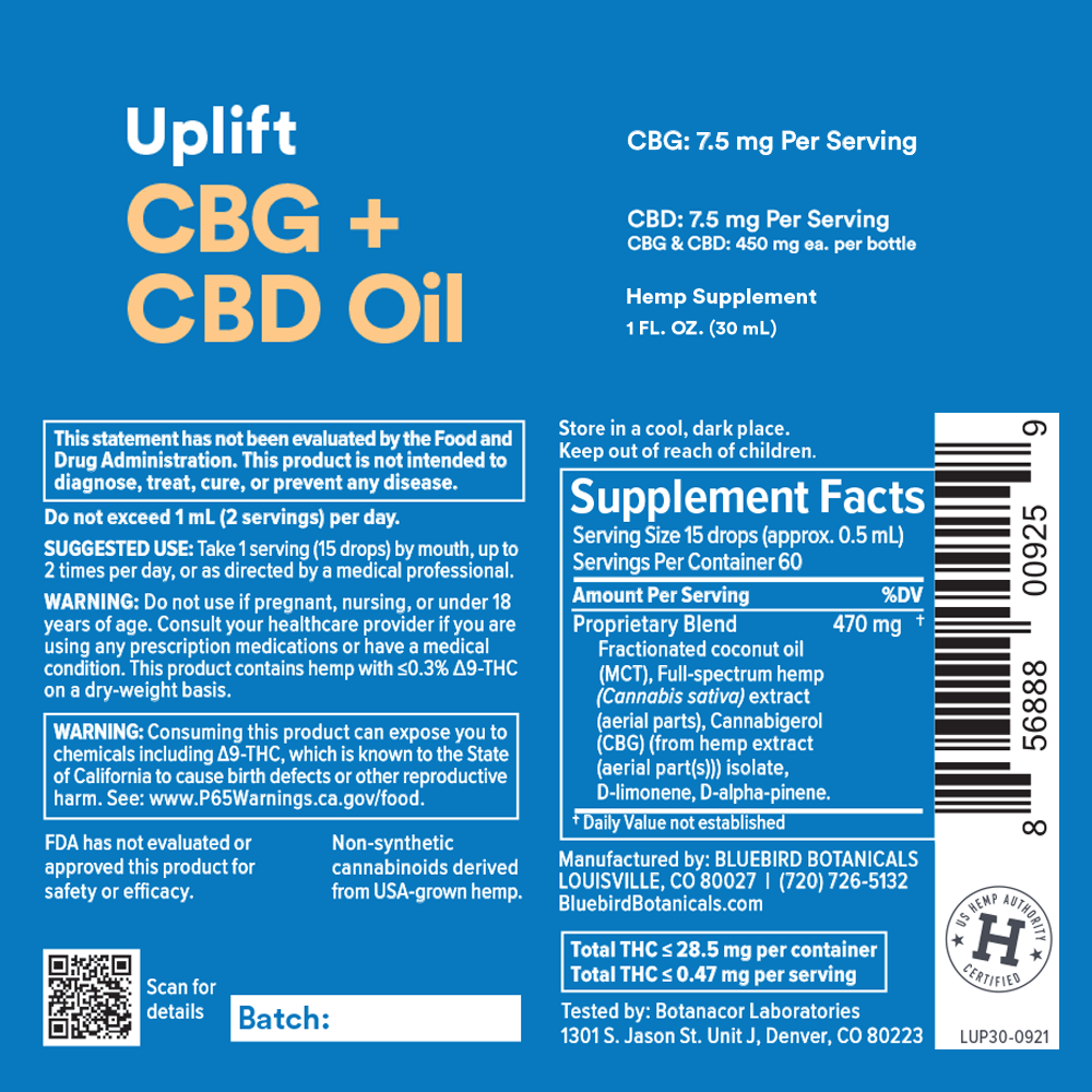Uplift CBG + CBD Oil